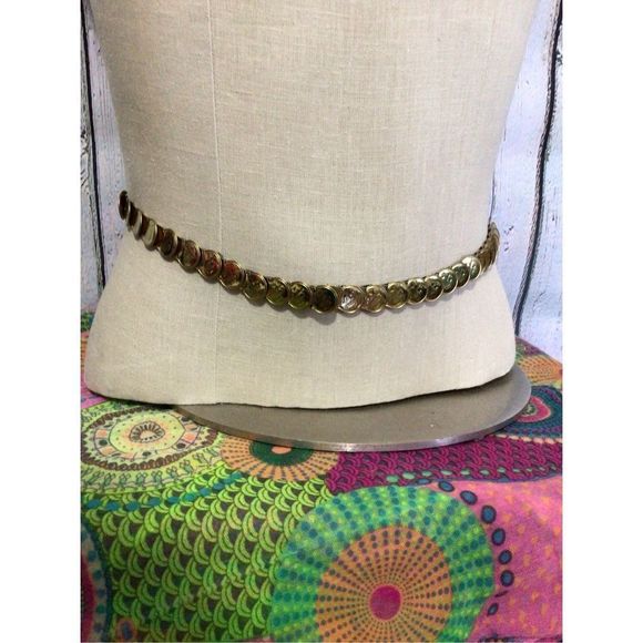 Vintage Gold Coin Stretch Belt ~ So Cute! Medium - Picture 16 of 16